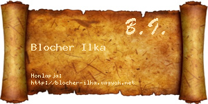 Blocher Ilka névjegykártya